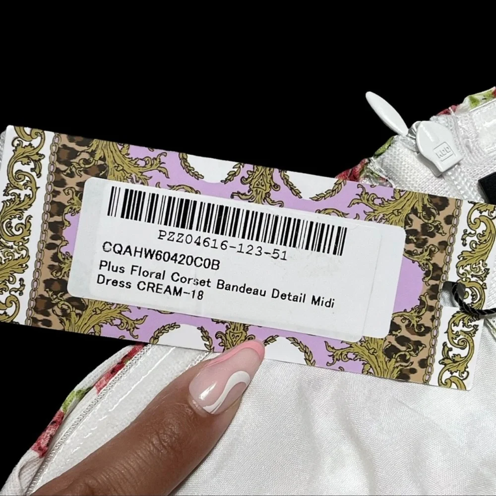 Plus Floral Corset Bandeau Dress - Picture 7 of 9